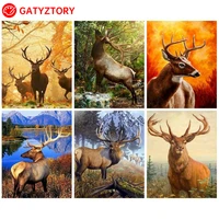 gatyztory interior painting by numbers kill time picture paint milu deer diy drawing by numbers wall art living room decoration