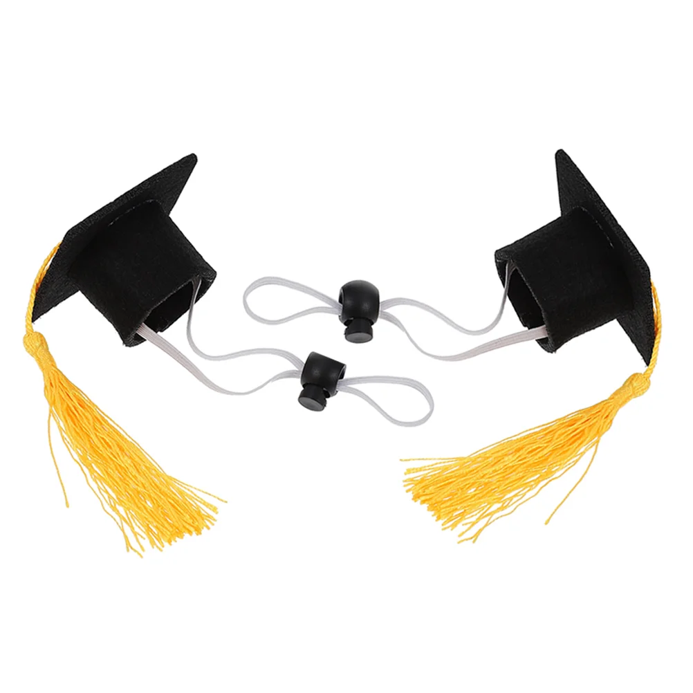 

Cat Graduation Costume Elastic Doctorial Hat Adjustable Hair Tie Party Dog Clothing