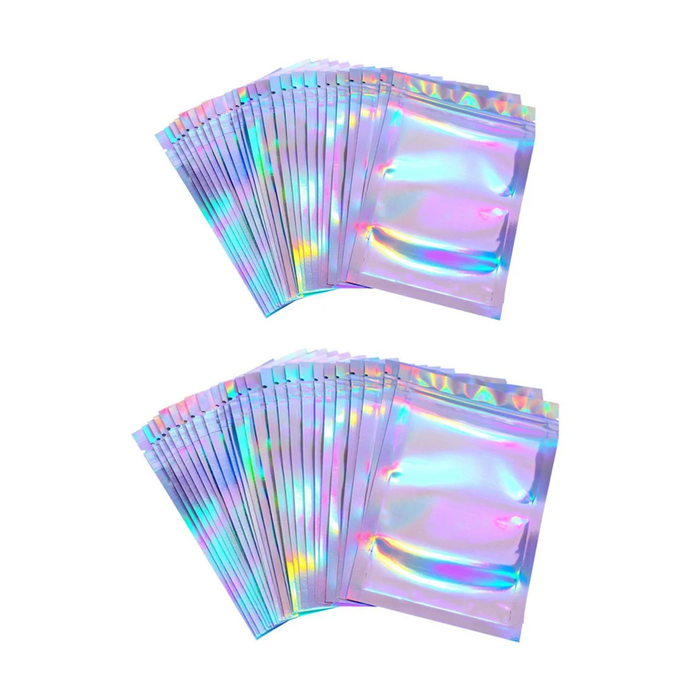 

100pcs Translucent Sealed Package Jewelry Phone Case Zip Lock Bag Mini Aluminum Foil Biscuits Storage Supplies