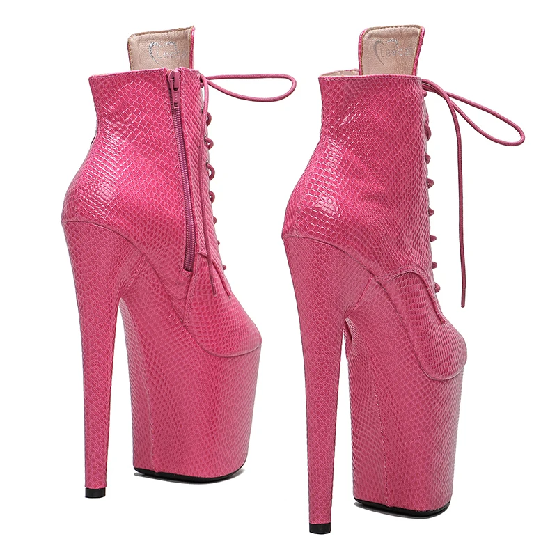 Leecabe 20cm/8inches PU upper  top open  High Heel platform   Pole Dancing boots