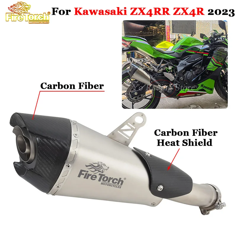 

Motorcycle Exhaust System Muffler Escape Moto With DB Killer Mid Link Pipe For KAWASAKI Ninja ZX4R ZX4RR ZX-4R ZX-4RR ZX RR 2023