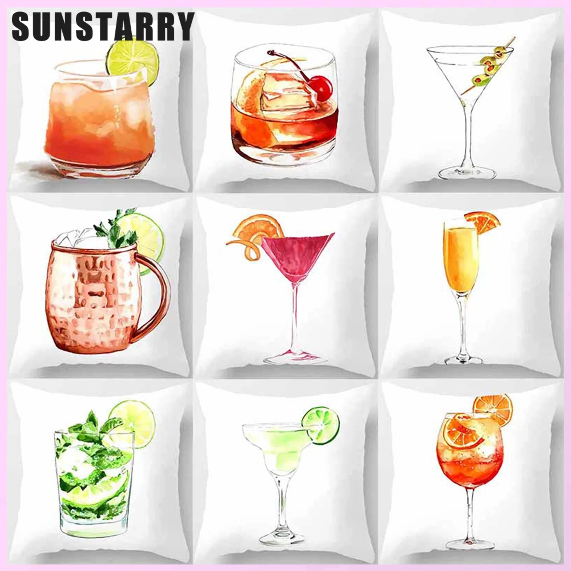 

Чехол для подушки с принтом фруктов, 45x45 см