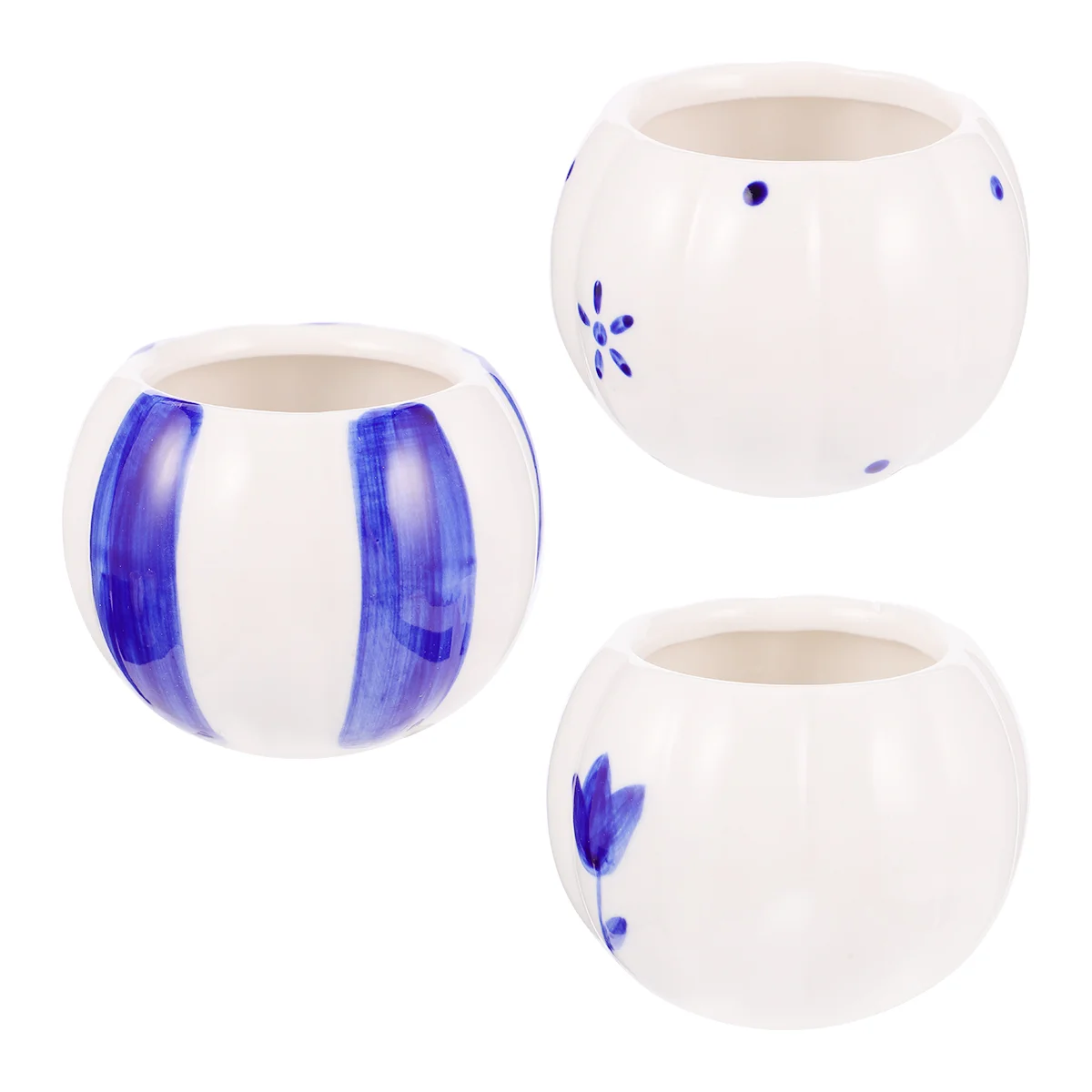 

3Pcs Ceramic Flower Pot Planter Pots Container Bonsai Decoration