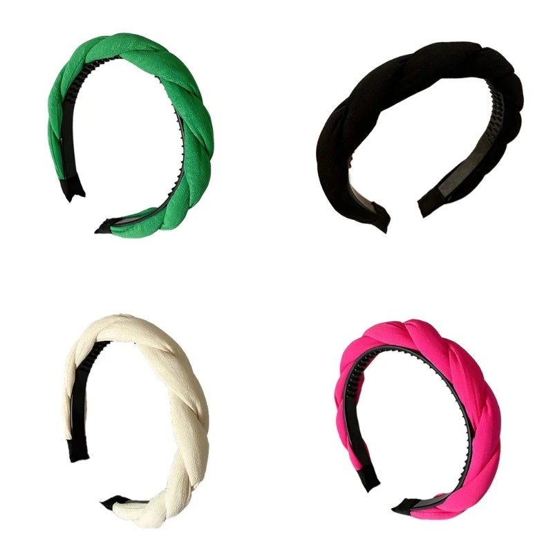 

HXBA Yoga Sweatband Headband Sponge Padded Headband Braid Headband Spa Headbands For Women Non Slip Skincare Headband