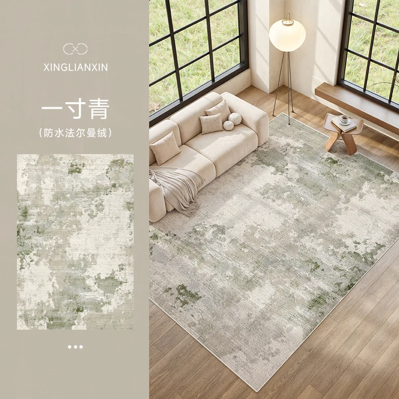 Зелёный ковёр для спальни