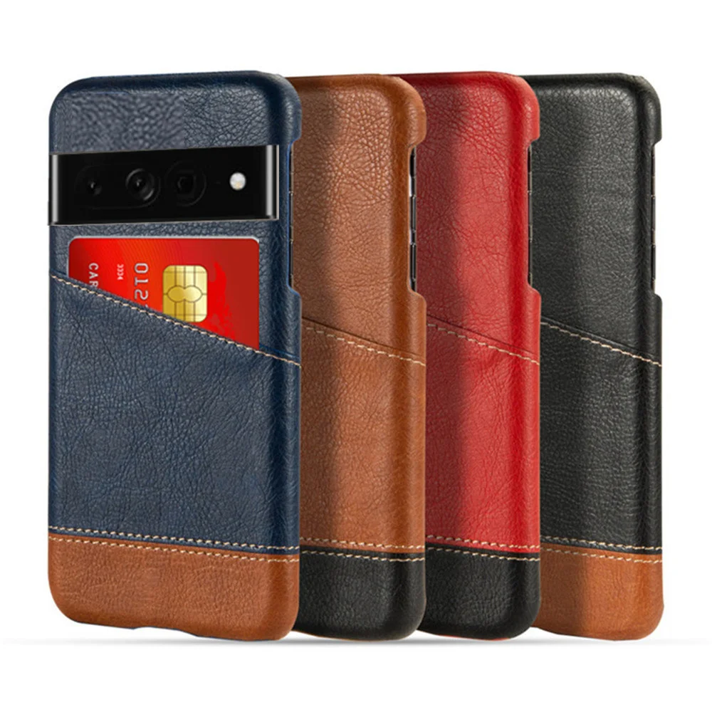 

Phone Case For Google Pixel 7 Pro Case Mixed Splice PU Leather Card Slots Holder Cover Pixel 7 Pro Phone Funda For Pixel 6 7