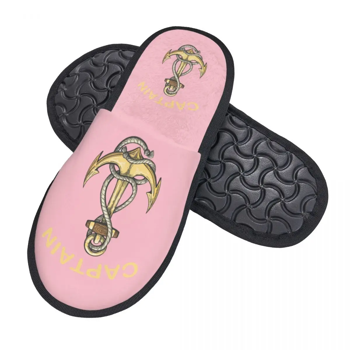 Домашние тапочки с морским капитаном якоря на заказ женские мягкие из пены