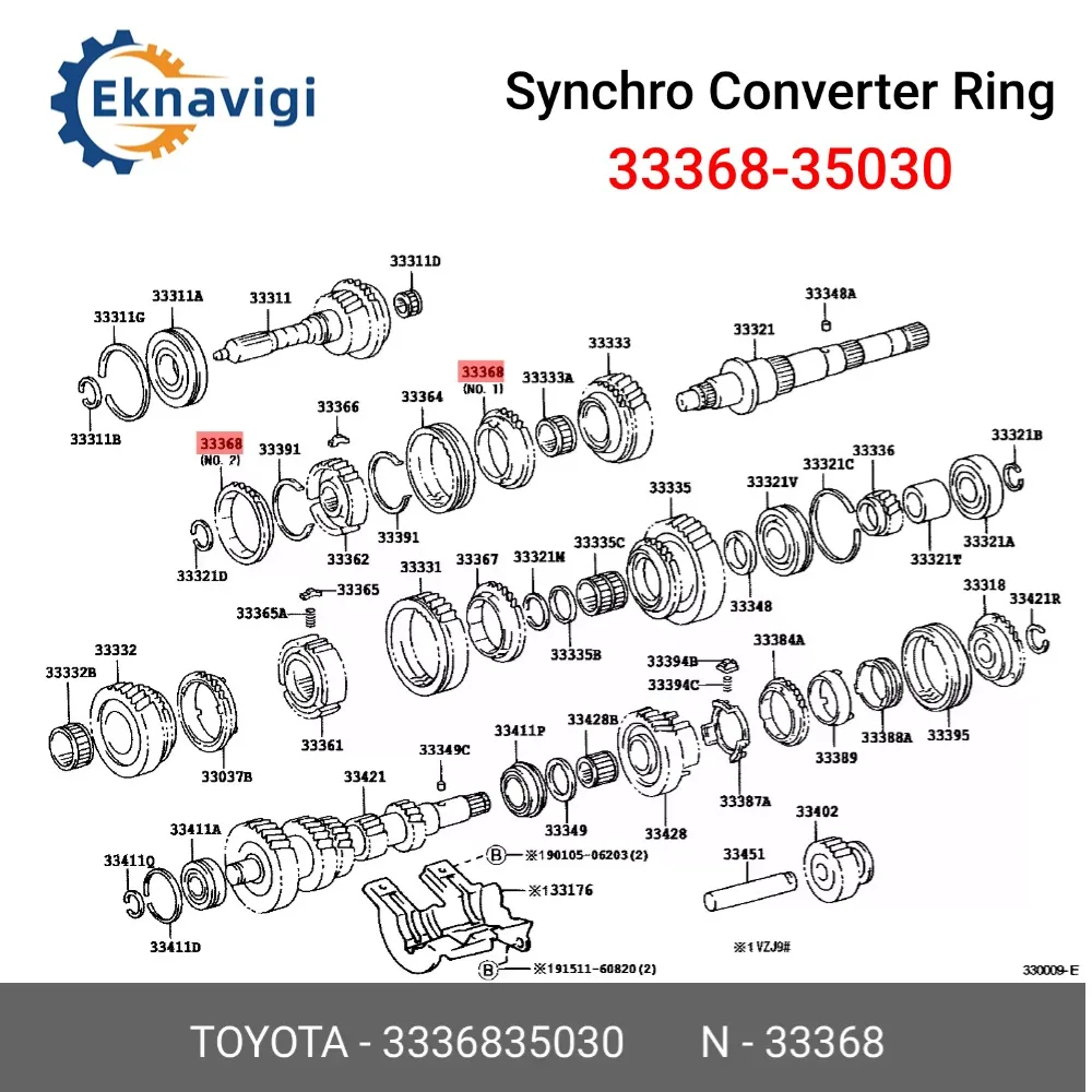 1 шт. OE # 33368-35030 Кольцо синхронизации трансмиссии No 2 для Toyota Pickup Tacoma Tundra Landcruiser HZJ Hilux