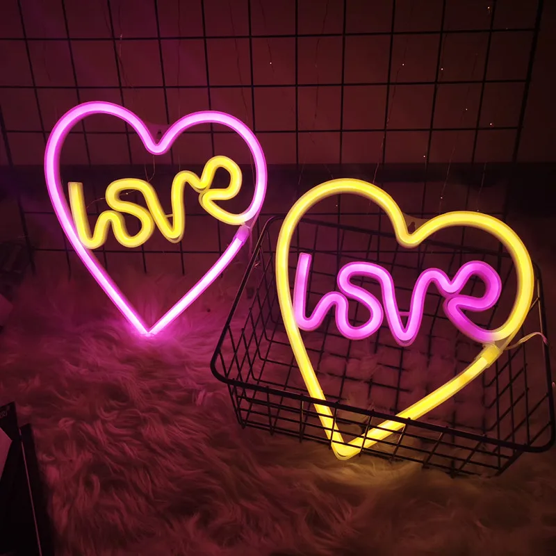 

Светодиодная неоновая лампа в форме сердца с питанием от USB