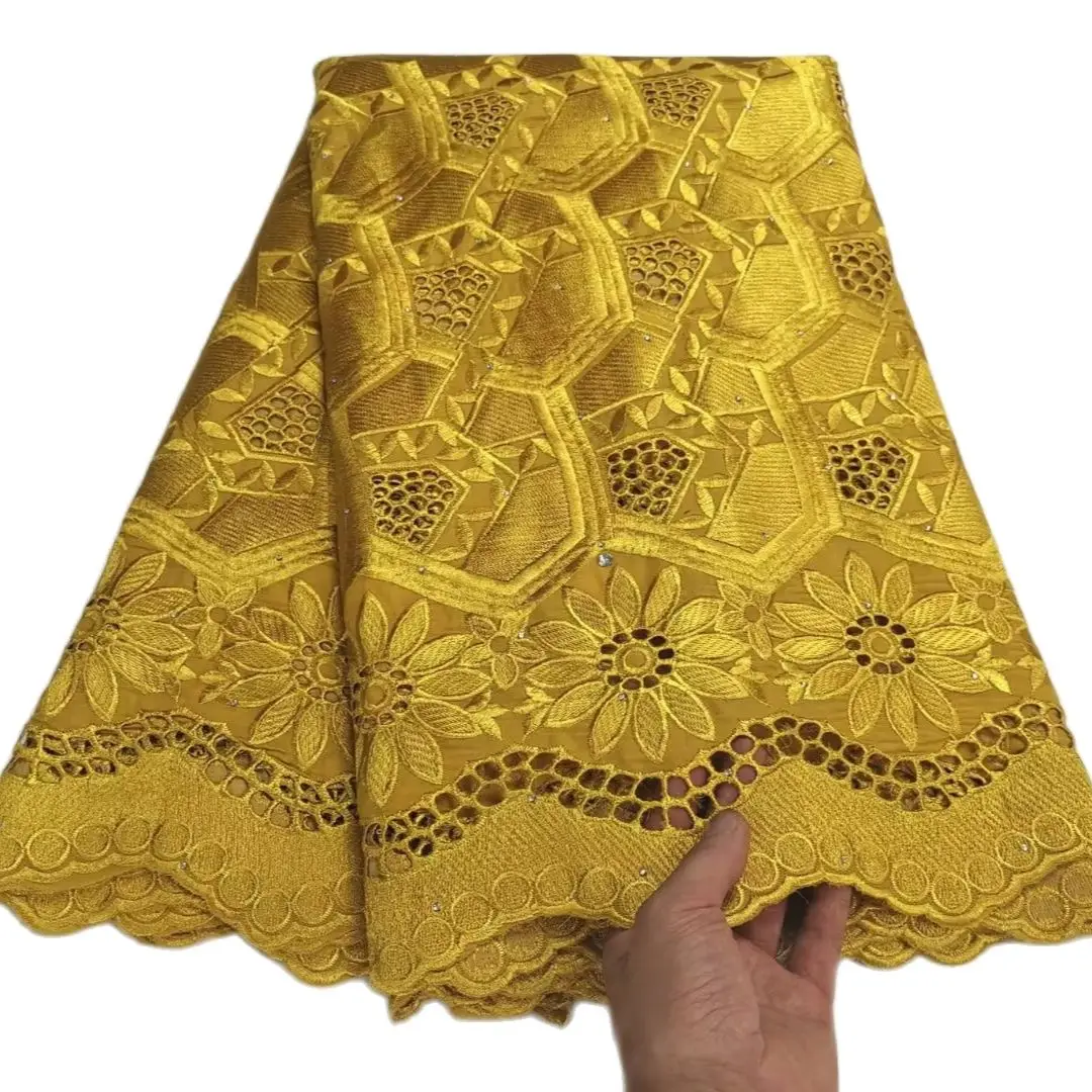 

High Quality Swiss Cotton Voile Lace 2022 African Swiss Voile Lace Fabric For Dress Nigerian Dry Cotton Laces