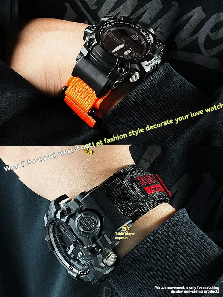 Фото Модернизированный нейлоновый ремешок на липучке для Casio G-SHOCK GWG-1000 Mudmaster 5463, мужские водонепроницаемые противоударные аксессуары для часов №5
