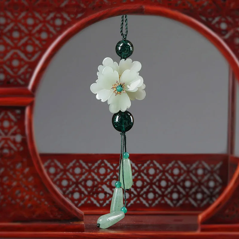 

Cheongsam Overlapping-Weight Hanging Pendant Tassel Clip Earrings Clothes Placket Ornaments Antique Retro Flower Accessories