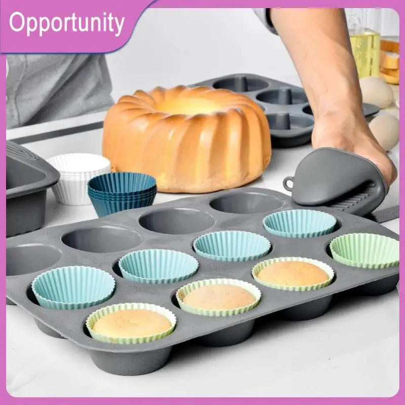 

12/ Round Shaped Silicone Muffin Cup Silicone Cake Cup Mini Cake Cup Silicone Cake Mold Kitchen Cooking Supplies