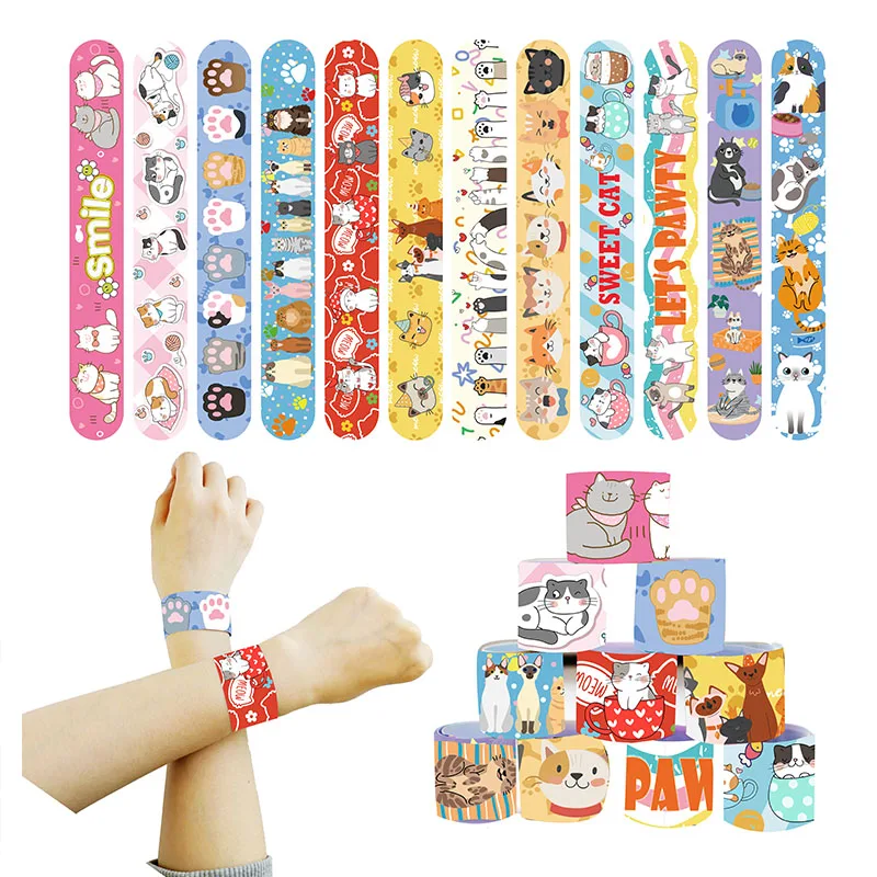 

Novel Little Cat Snap Rings Cat's Paw Circle Bracelet Pet Cat Patter Ring Cat Theme Birthday Party Gifts Kids Favor Toys