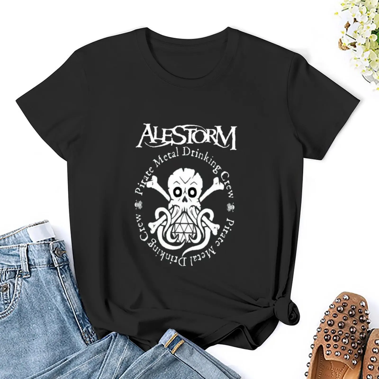 Новинка футболка alestorm с логотипом пиратского металлического питья эстетическая