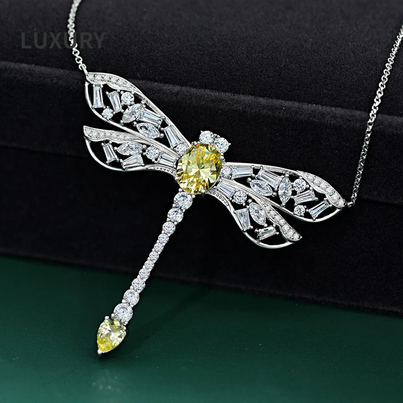 

Ожерелье женское из серебра 100% пробы с подвеской в виде стрекозы, 8 х10 мм