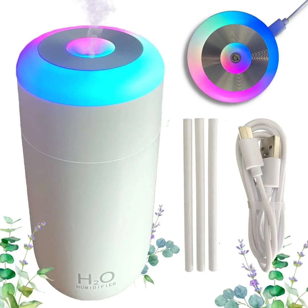 

Difusor De Aceites Esenciales Y Humidificador Ultrasónico. Difusor Aromas 300ml Y Luz LED. Humidificador Silencioso para Habita