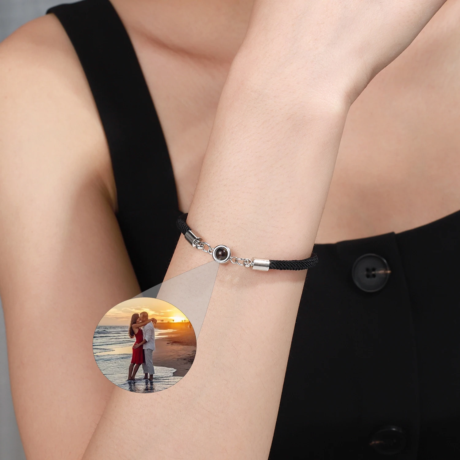 Photo Projection Bracelet, Personalized Bracelet, Couple Bracelet, Anniversary Gift For Him Personalized Bracelet For Men Women