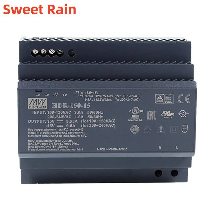 MEAN WELL 150W 12V 15V 24V 48V DIN Rail тонкий источник питания