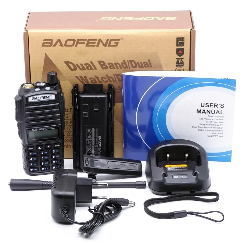 Baofeng UV-82 Walkie Talkie Dual PTT Amateur Radio UV 82 Two Way Radios VHF UHF Dual Band Radio UV82 Hunting Transceiver