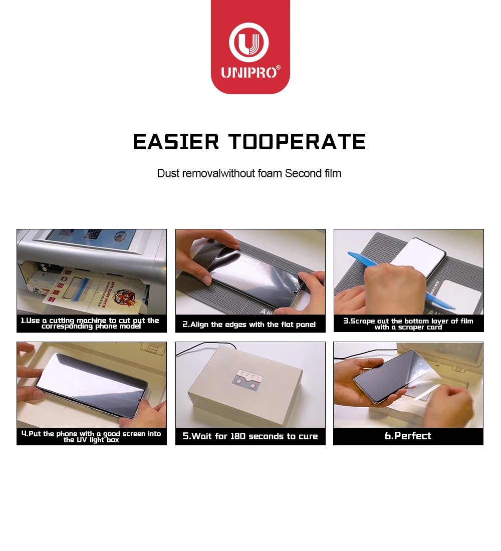 UNIPRO 50 шт. HD защитная пленка нано Жидкий УФ-Клей закаленное стекло для отверждения