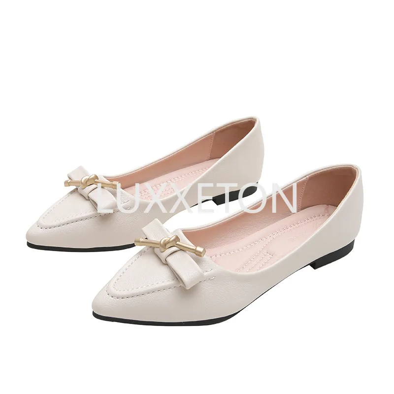 

Women Flats Solid Color Black Flat Shoes for Lady Large Size 43 44 45 46 Slip on Boat Shoes Leather Moccasin Chaussures De Femme