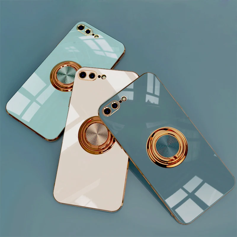 Роскошный чехол с кольцом покрытием для iPhone 13 12 11 Pro Max XS XR X 7 8 Plus мягкий