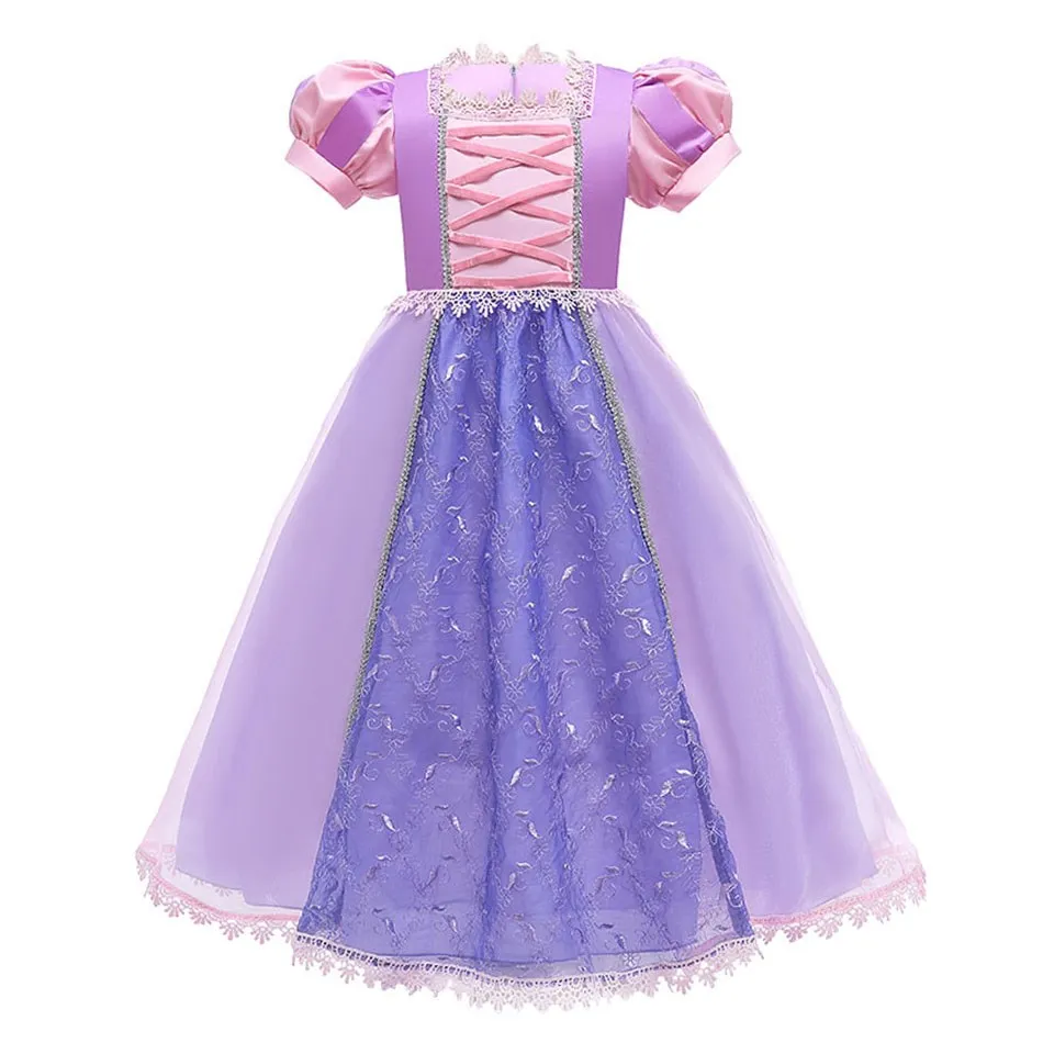 3-10 Years Baby Girl Rapunzel Costume Children Tangled Rapunzel Dress Kids Birthday Party Evening Dress Girl Princess Dress