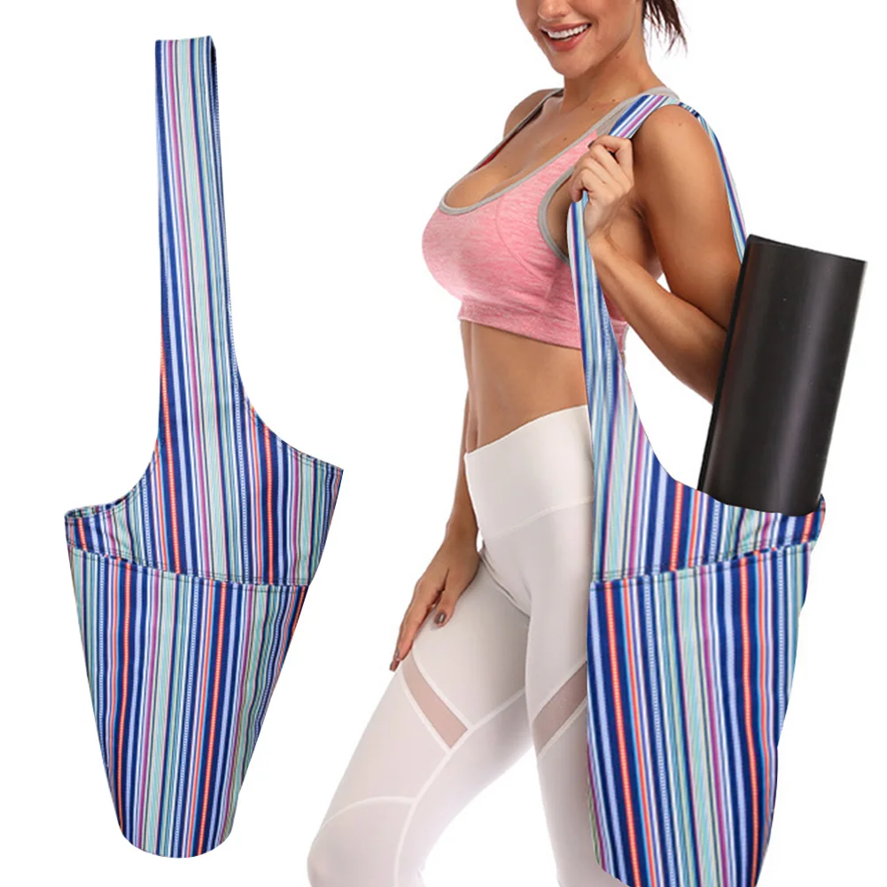 

Outdoor Gym Tote Jacquard Fabric With Side Pocket Body Building Adults Portable Travel Accessories Yoga Mat Bag Large Capacity