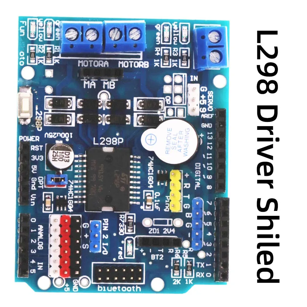 Щит двигателя L298P L298 драйвер постоянного тока R3 модуль спиральной платы 2 А