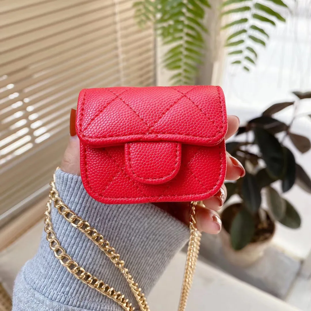 

Earphone Cases For Girls luxury designer Airpod 2 Case Leather With long leather rope high quality Cover For Airpods Pro 3 2 1