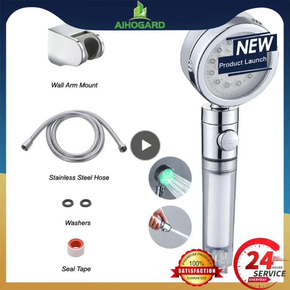 

Household 3 Colors Shower Head Universal Automatically Color-changing Showerhead Sets 360 ° Rotation Led Hand Shower Head