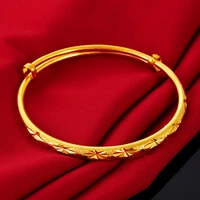 factory price keep color vietnam alluvial gold bracelets fashion concise adjustable bangle designs for women