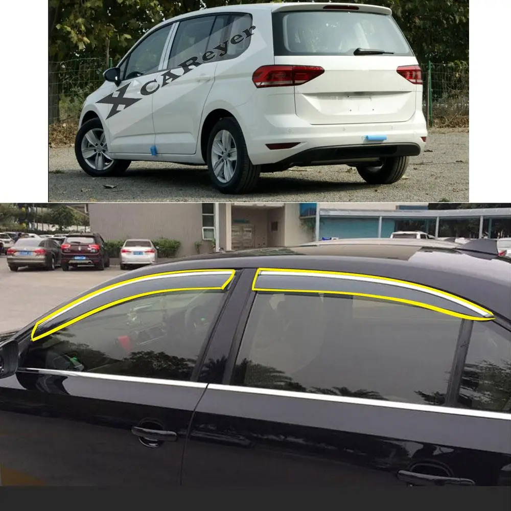 

Car Styling Sticker Protector Plastic Window Glass Wind Visor Rain/Sun Guard Vent Awnings For VW Volkswagen Touran L 2016-2021