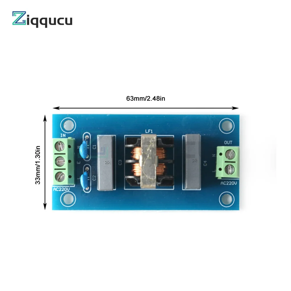 220V EMI Filter Sound Booster Filter Socket 2A EMI Filter Module Power Board Sound Lift Sharp Filter Socket Power Filter
