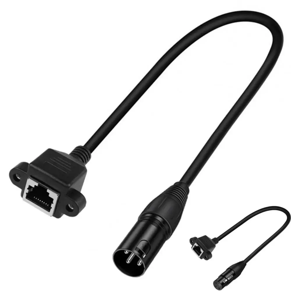 Фото Кабель-адаптер XLR (женский) на RJ45 (мужской), 3-контактный, ABS, 30 см, сетевой разъем RJ45, прочный, универсальный, для контроллеров DMX-CON серии №2