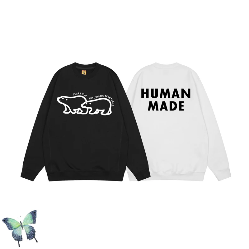 

Зима 2022, Мужская Женская толстовка с капюшоном и принтом белого медведя, повседневные пуловеры