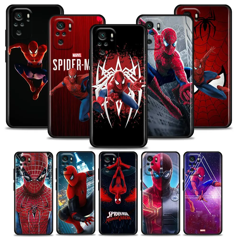 

Phone Case for Redmi 10 9 9A 9C 9i K60 K30 K40 Plus Note 10 11 Pro (India) Case Soft Silicone Cover Spiderman Marvel Luxury