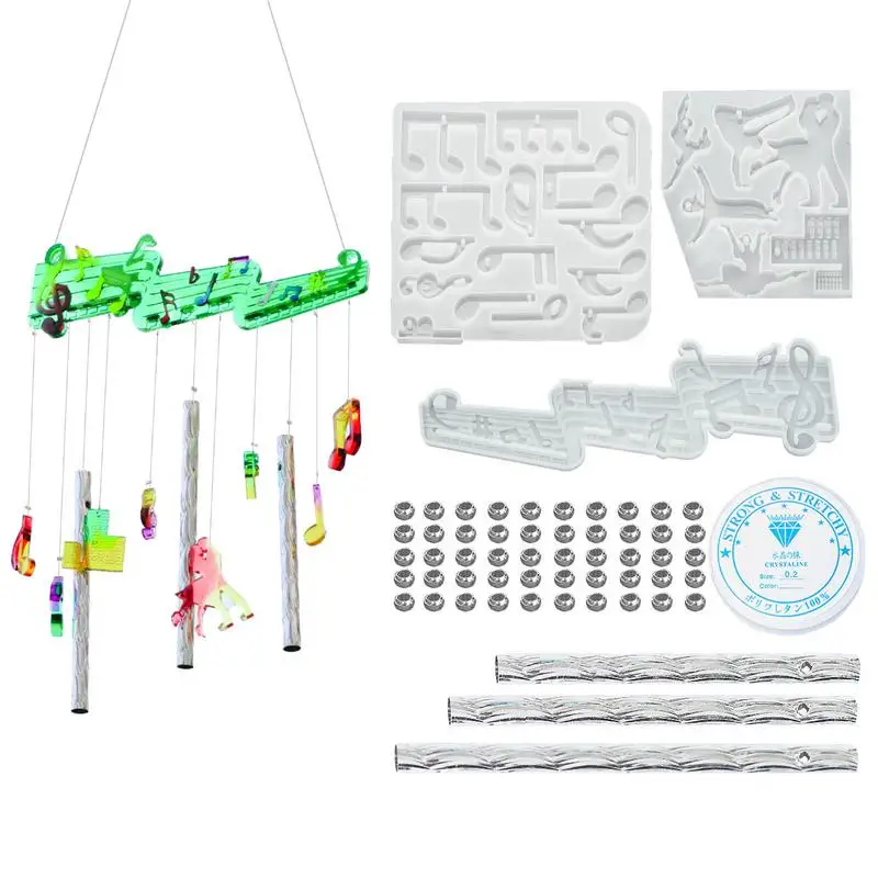 

Music Wind Chime Molds Musical Note Dance Wind Chimes Resin Mould Kit Music Windchime Making Supplies DIY Wind Chimes For Home