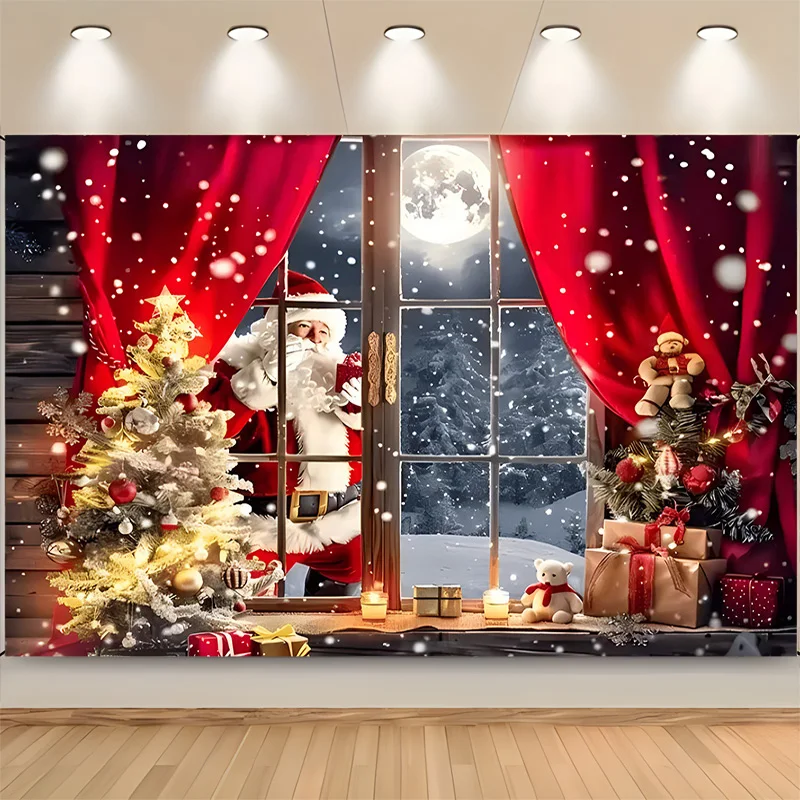 Christmas Day Flower Wreath Photography Backdrops Props Indoor Decoration Winter Wonderful Xmas Eve New Year Background RD-50