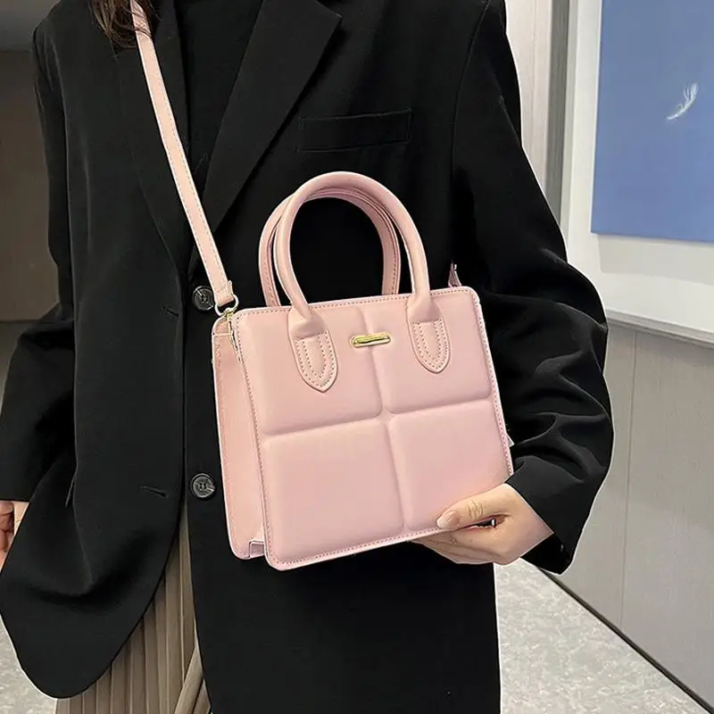 

Luxury Handbags Designer Women Top-handle Bag Fashion Plaid Top-handle Bags Large Capacity PU Crossbody Shoulder Bag