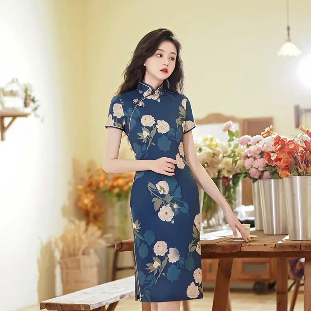 Cheongsam Qipao модная одежда повседневное элегантное винтажное платье в этническом