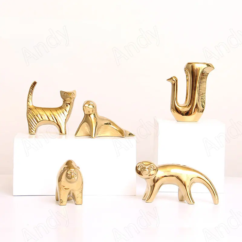 

Керамические украшения в скандинавском стиле для гостиной, винного шкафа, художественные киккклаки, светлые роскошные декоративные изделия в форме животного, украшение для дома