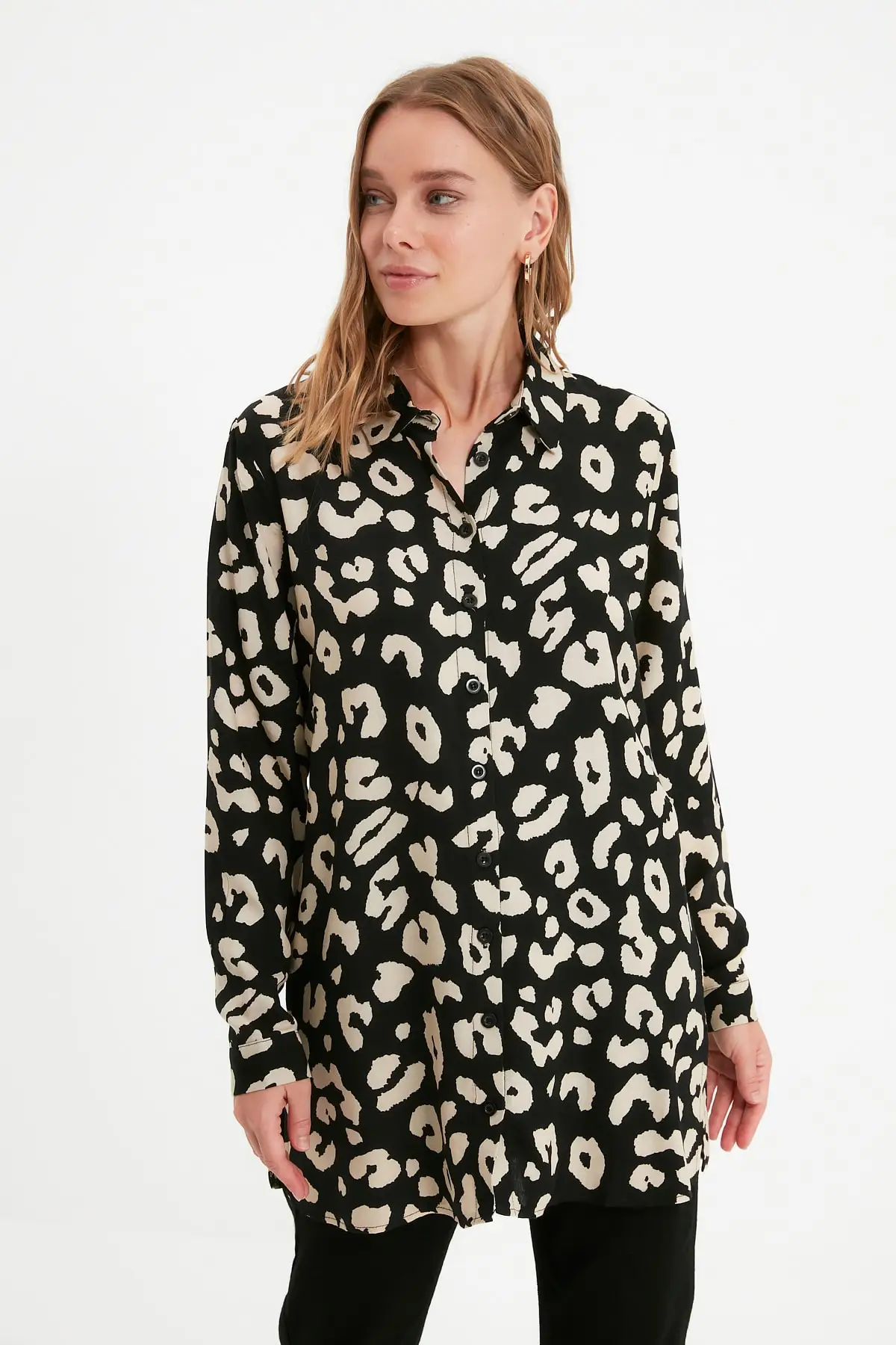 

Trendyol Shirt Collar Patterned Tunic TCTAW22UK0172