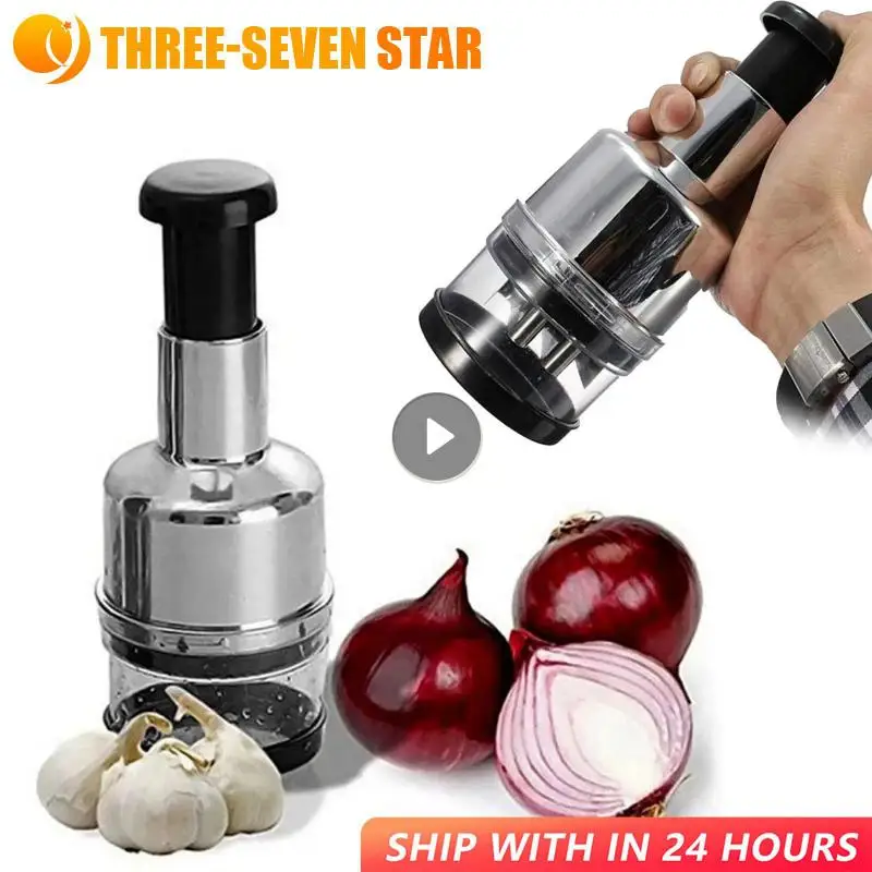 

Manual Onion Chopper Stainless Steel Garlic Presser Food Crusher Cutter Meat Mincer Hand Press For Vegetable Kitchen Tool