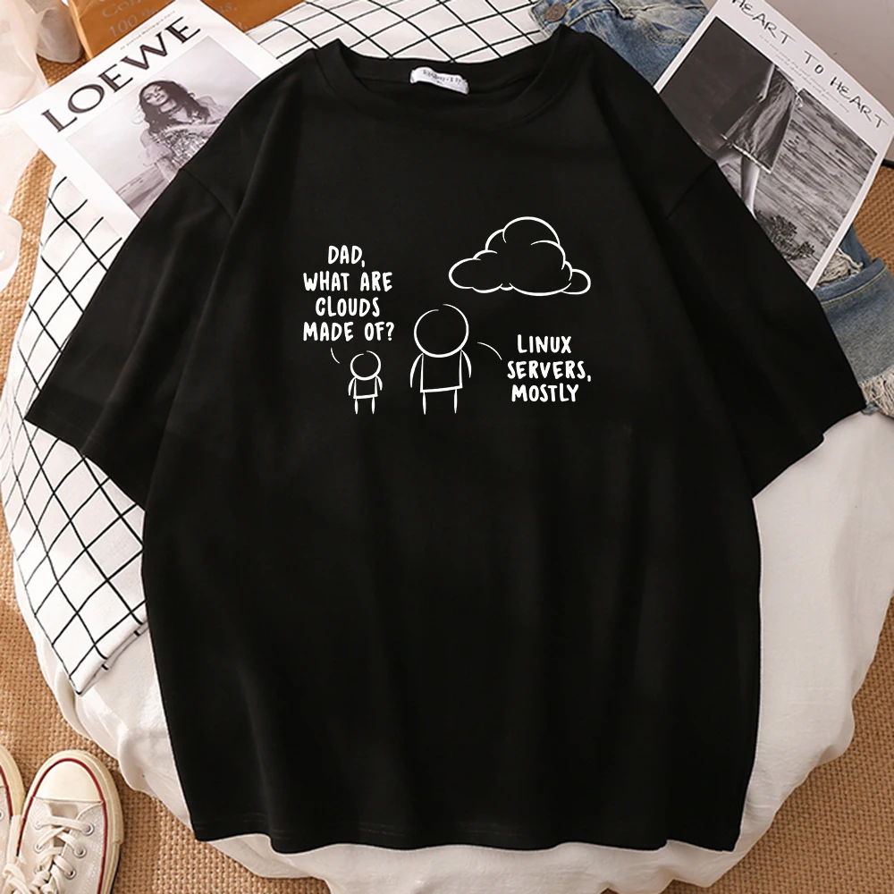 

How Do Clouds Form Funny Printing Man T-Shirt Kawaii Half Sleeve Fashion Tee Shirt Cute Comic Dialogue Tee Tops Men's T Shirts