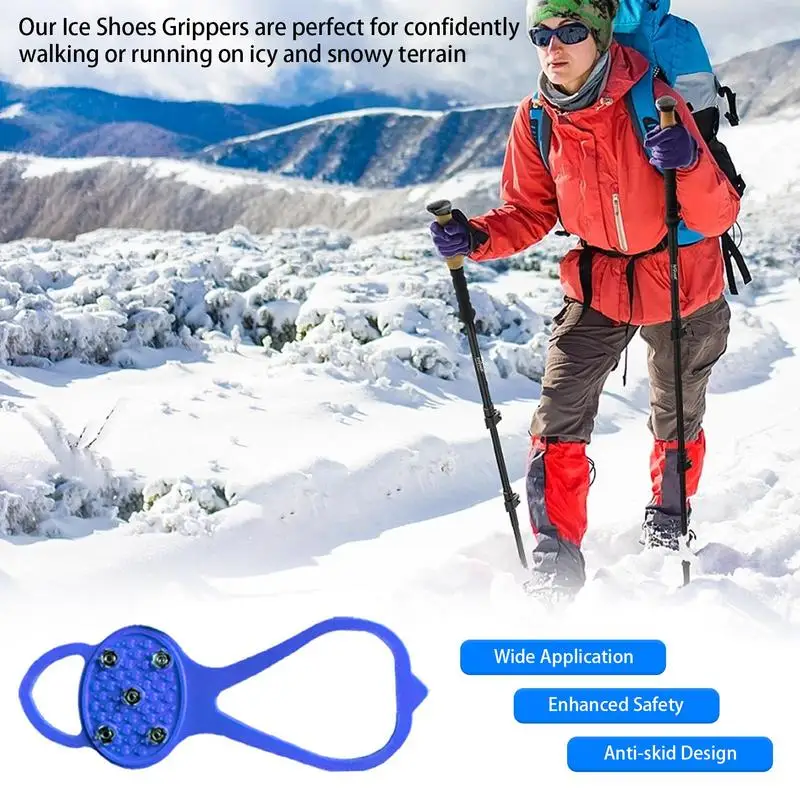 5-зубчатый ледяной захват для обуви женские и мужские кошки шипы снежных шпилек