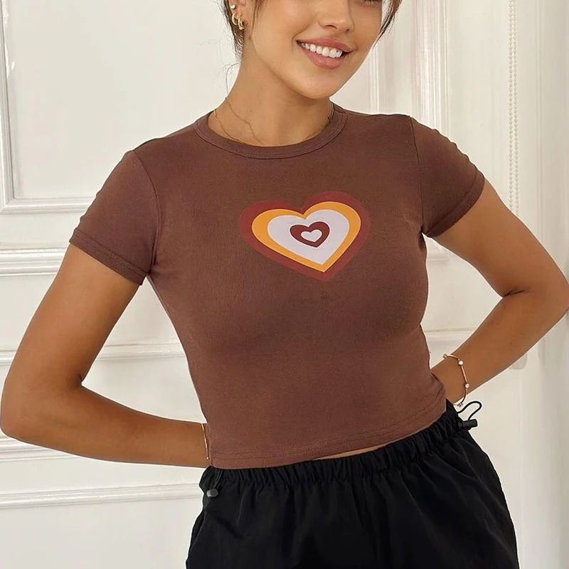 

Женская футболка в стиле 90-х, Готическая уличная одежда в стиле панк с надписью, летняя повседневная Винтажная футболка с коротким рукавом и графическим принтом, облегающие кроп-топы Y2k