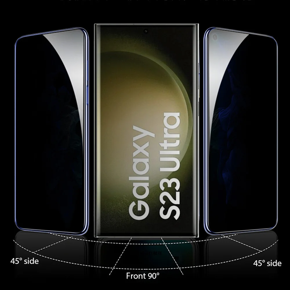 2 шт. противошпионский чехол из закаленного стекла для Samsung Galaxy S23 полное покрытие