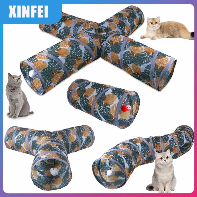 

Cat Tunnel Tube Pet Crinkle Tunnels Foldable Rabbit Animal Play Tubes Pet Training Interactivetoy Polyester Cat Channel Printing